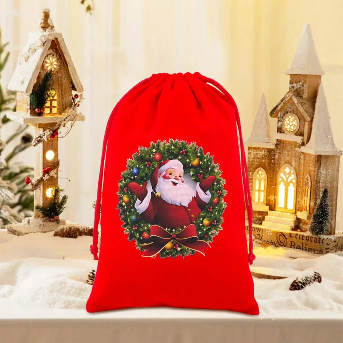 Christmas Dice Box – Drawstring Board – Christmas themed drawstring bag for board game dice storage, cute velvet gift
