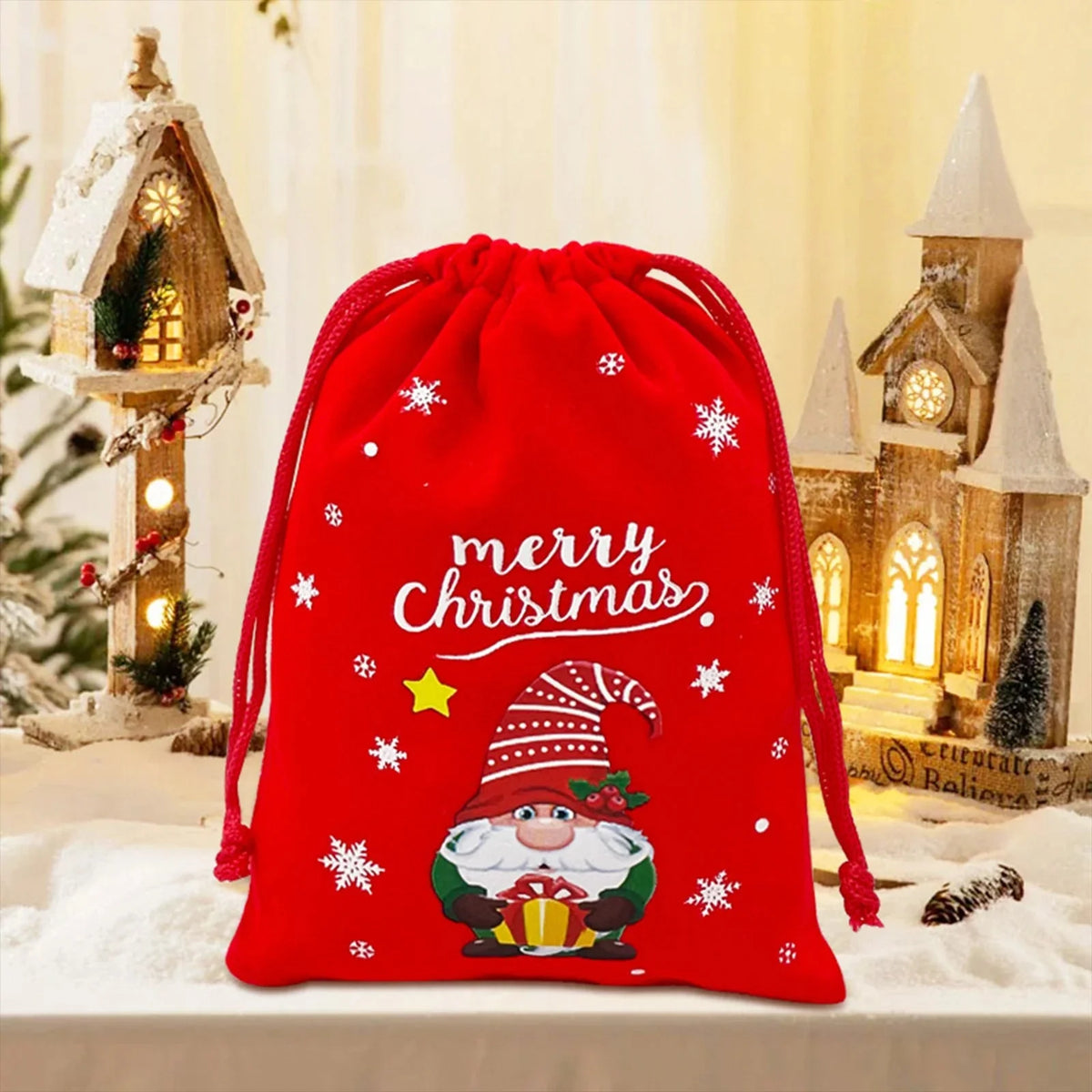 Christmas Dice Box – Drawstring Board – Christmas themed drawstring bag for board game dice storage, cute velvet gift