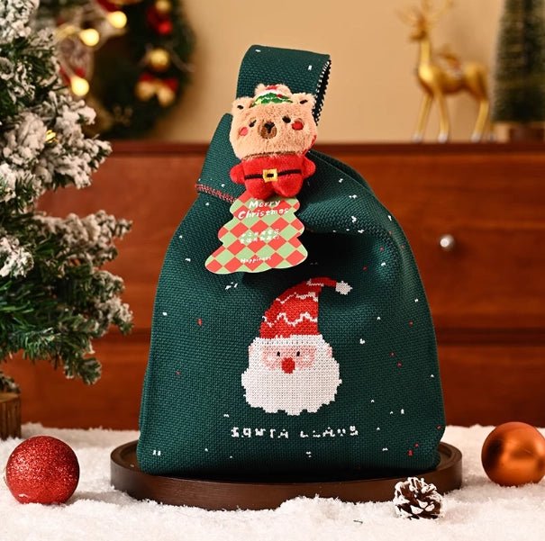 Christmas Knitted Gift Tote Bag – Christmas Gift Knitted Tote Bag Premium Gift Bag Christmas Eve Souvenir Bag