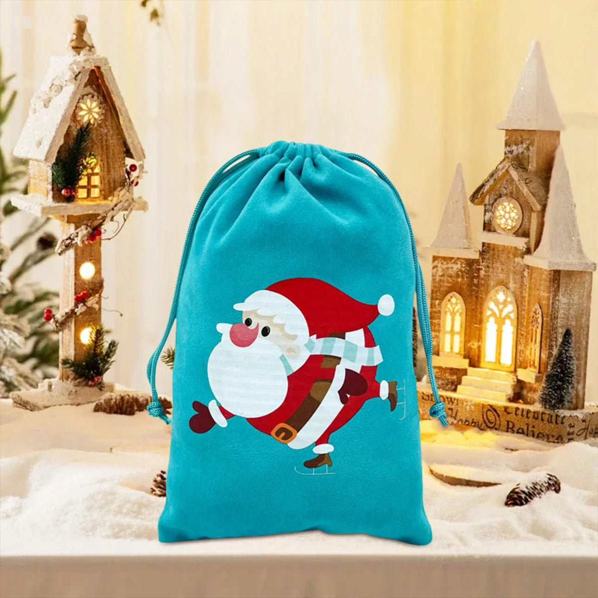 Christmas Dice Box – Drawstring Board – Christmas themed drawstring bag for board game dice storage, cute velvet gift