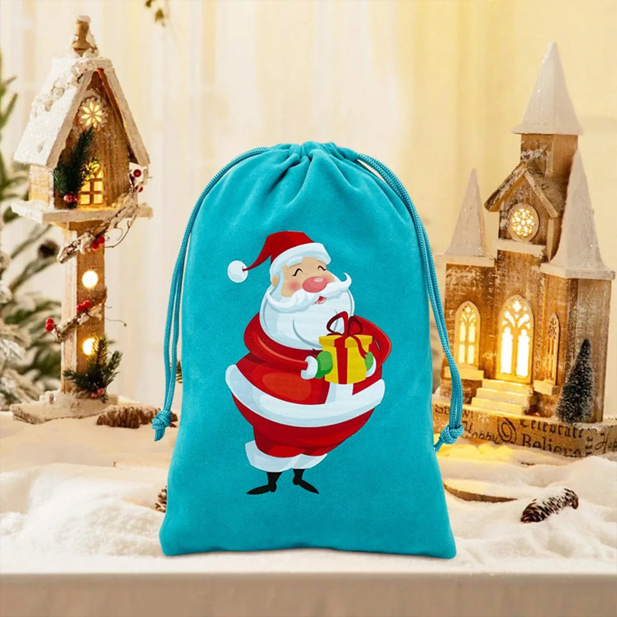 Christmas Dice Box – Drawstring Board – Christmas themed drawstring bag for board game dice storage, cute velvet gift