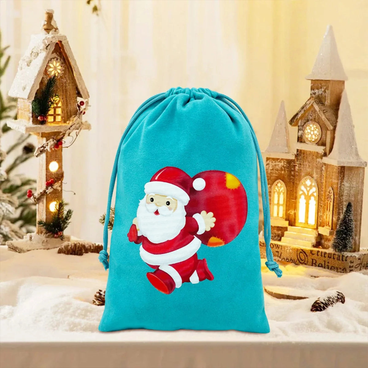 Christmas Dice Box – Drawstring Board – Christmas themed drawstring bag for board game dice storage, cute velvet gift