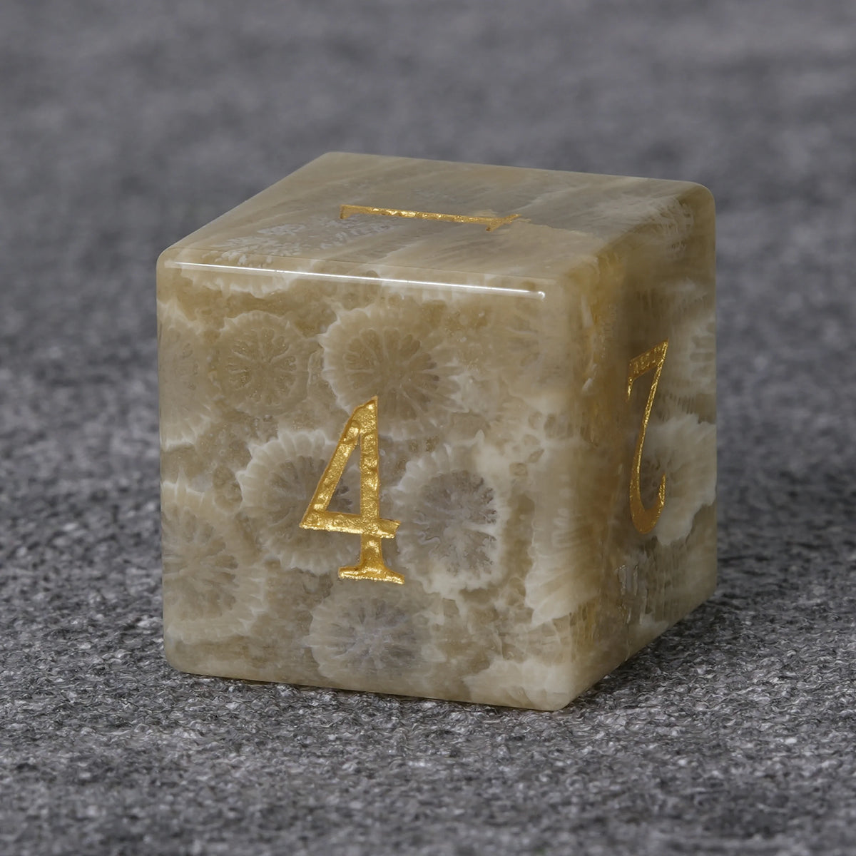 Chrysanthemum Natural Stone DND Dice Set – alternate product view