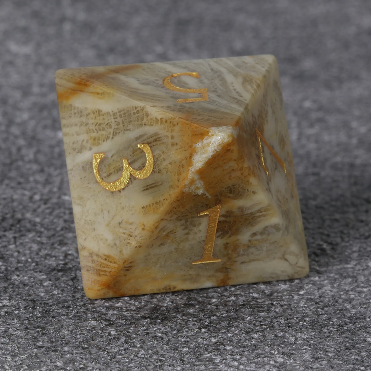 Chrysanthemum Natural Stone DND Dice Set – alternate product view