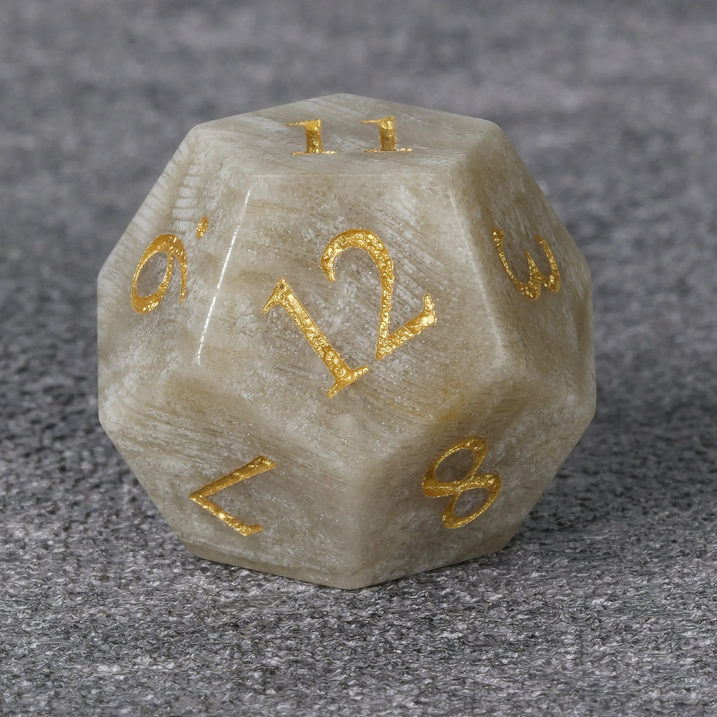 Chrysanthemum Natural Stone DND Dice Set – alternate product view