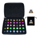 Clip Five Dice Box – Resin – 5 - piece DND dice set bundled with dice bag - acrylic RPG game dice set