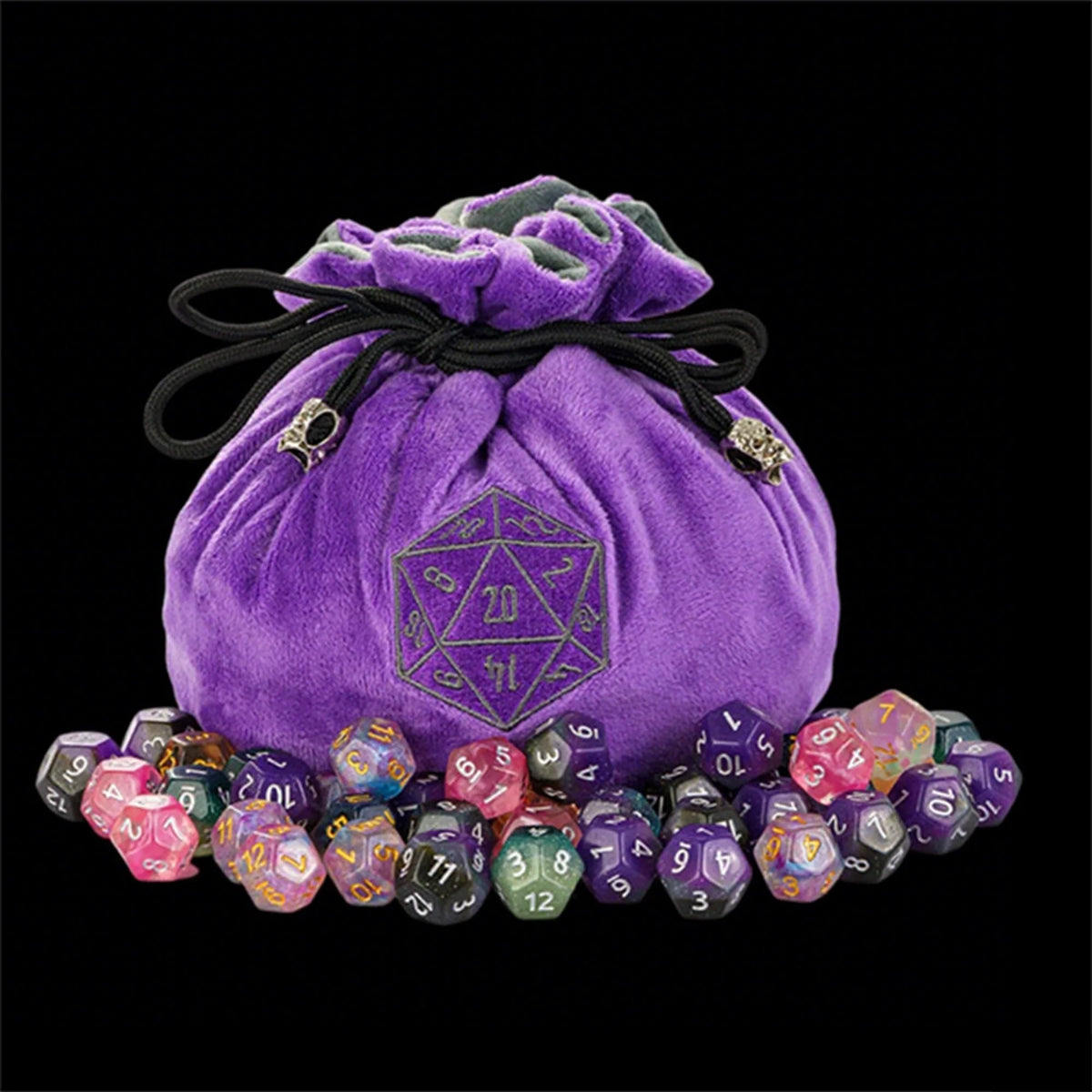 Coc Velvet Dice Box – DND & COC Dice Storage Bag | Velvet Dice Bag with Drawstring