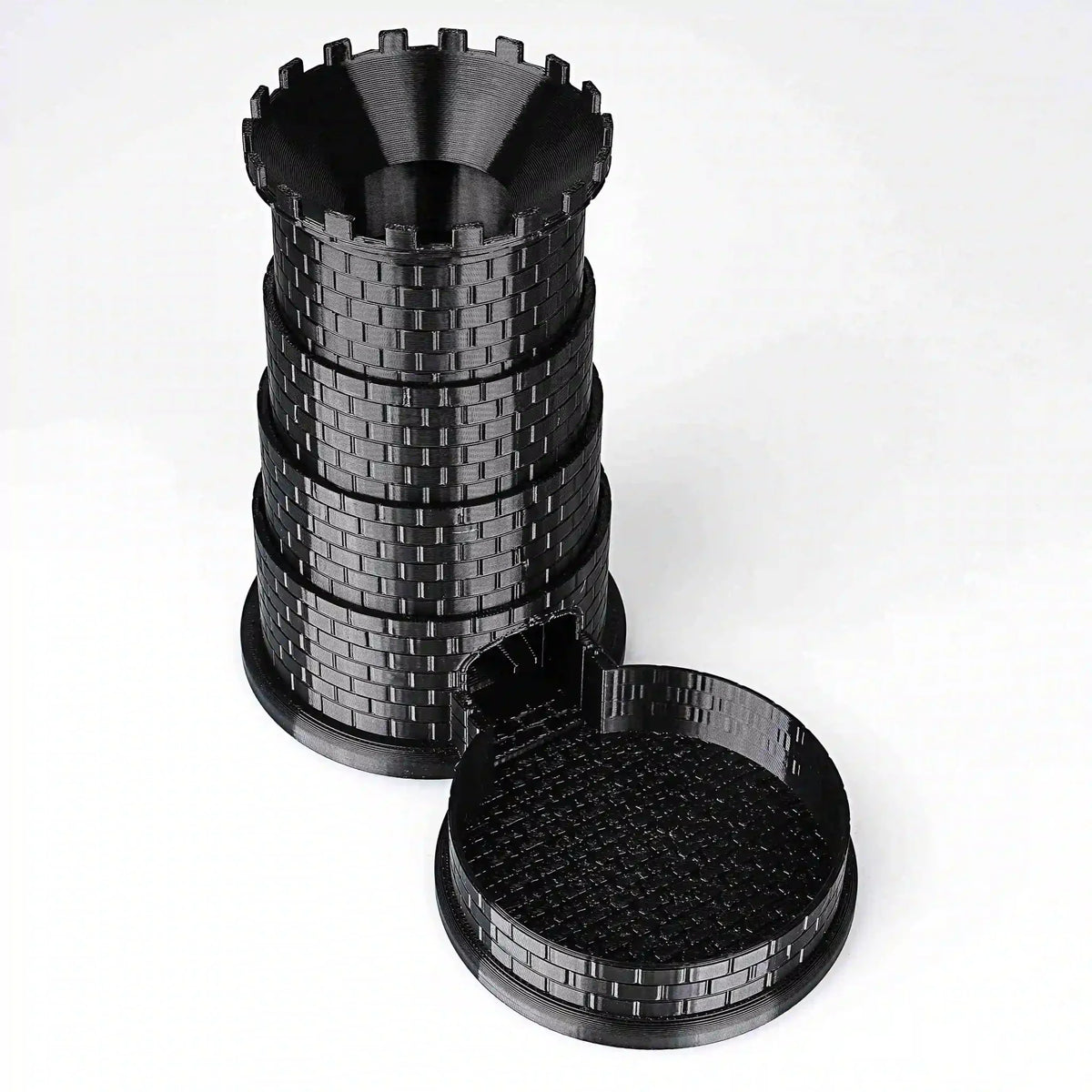 Collapsible Dice Tray – Folding Design – Black Castle Rotatable Folding Retractable DND Dice Tower with Dice Tray