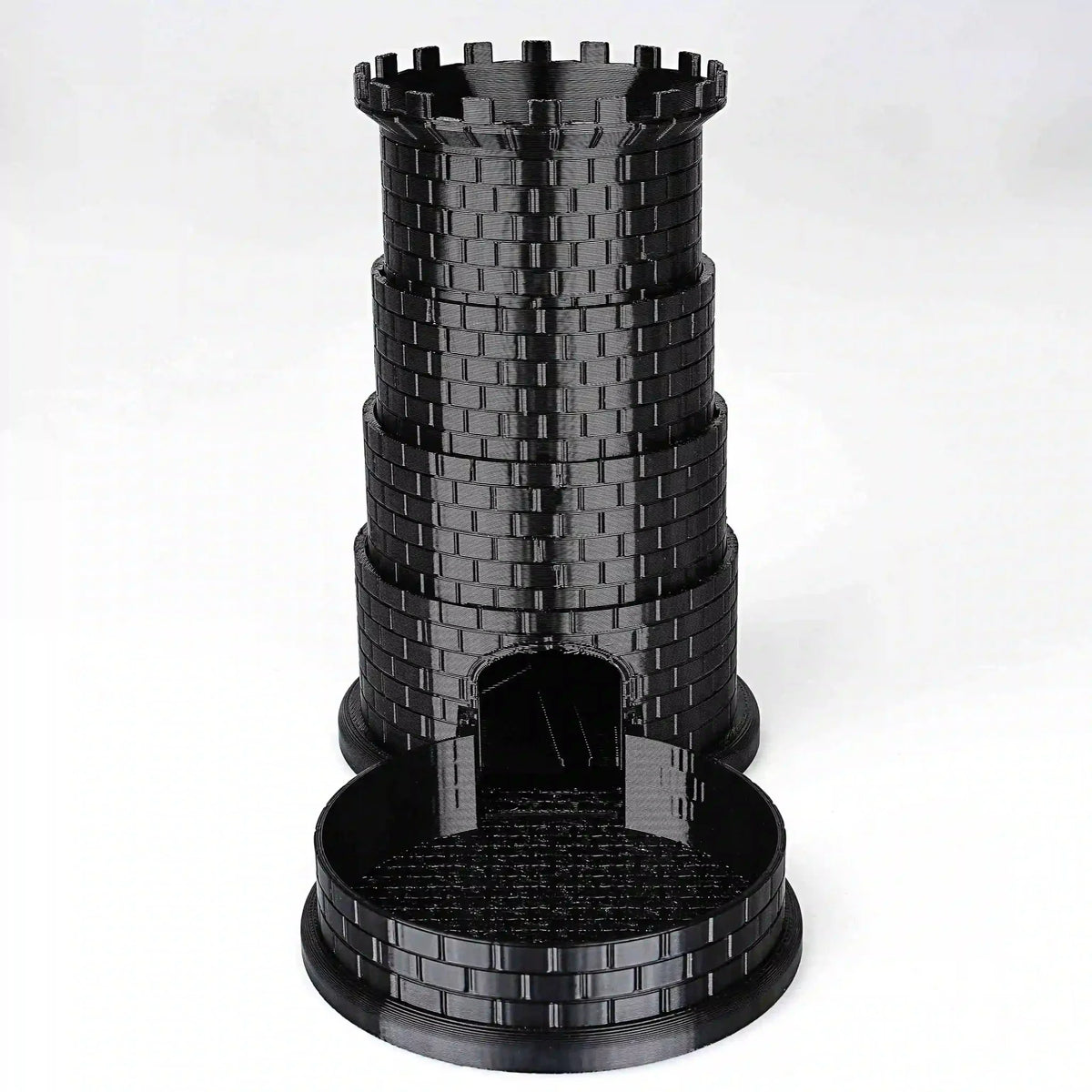 Collapsible Dice Tray – Folding Design – Black Castle Rotatable Folding Retractable DND Dice Tower with Dice Tray