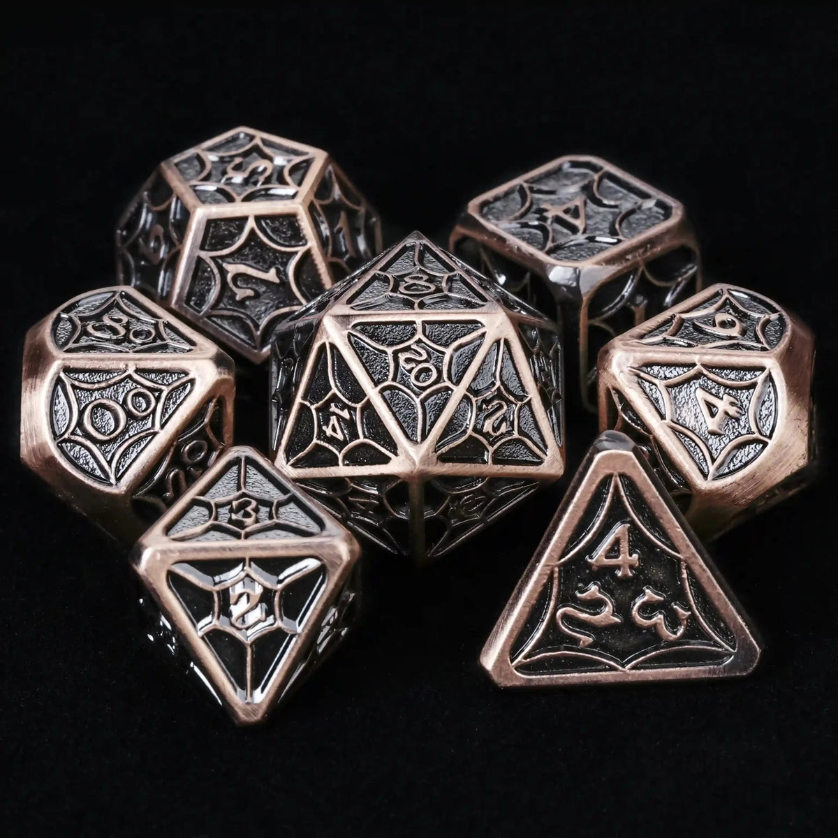 Interstellar Series Metal DND Dice Set – Copper metallic StarCraft DND dice set