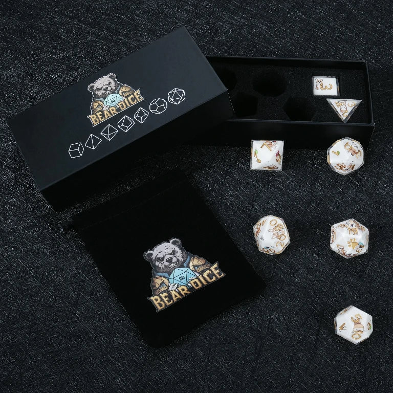 Star Resin Sharp Edge Dice Set – Kickstarter Corgi – Kickstarter Dice – Handcrafted, sharp-edged resin Corgi DND Dice