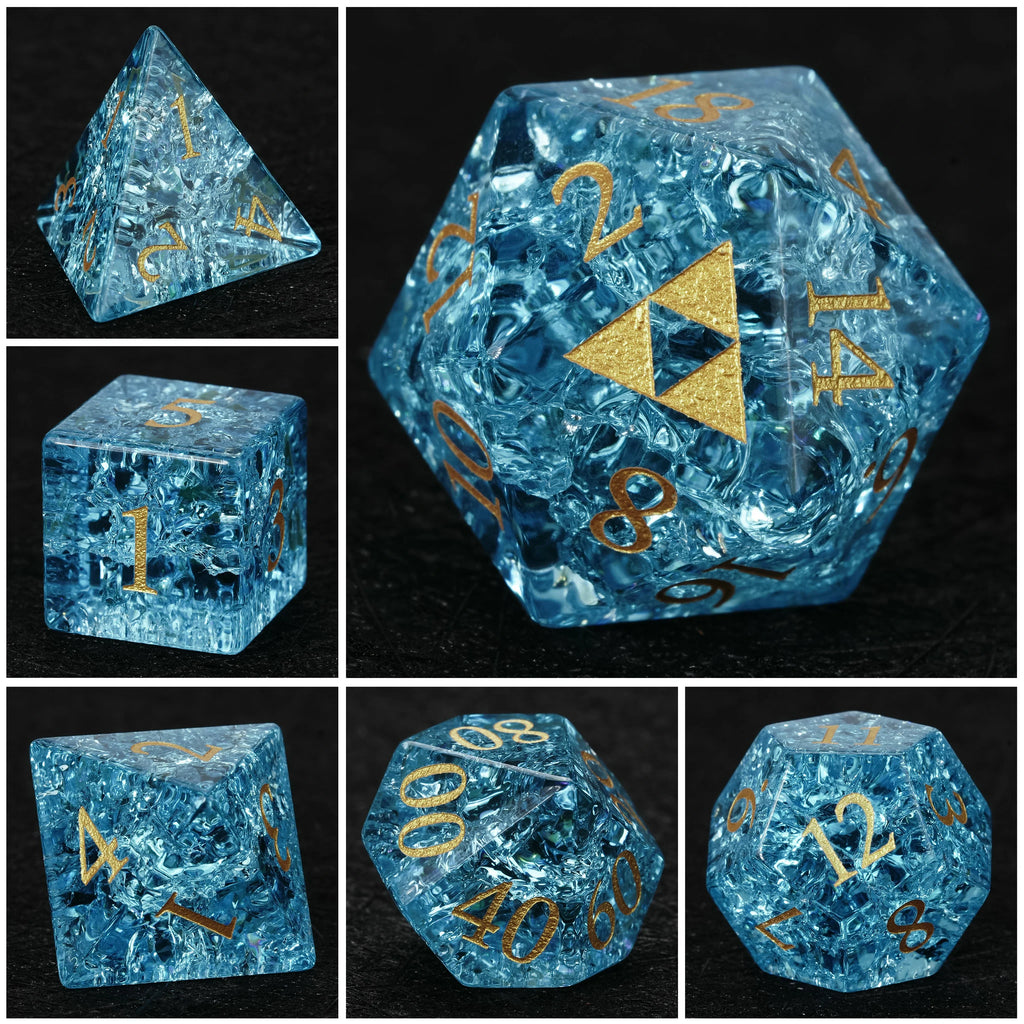 Crackle Effect Glass RPG Dice Set