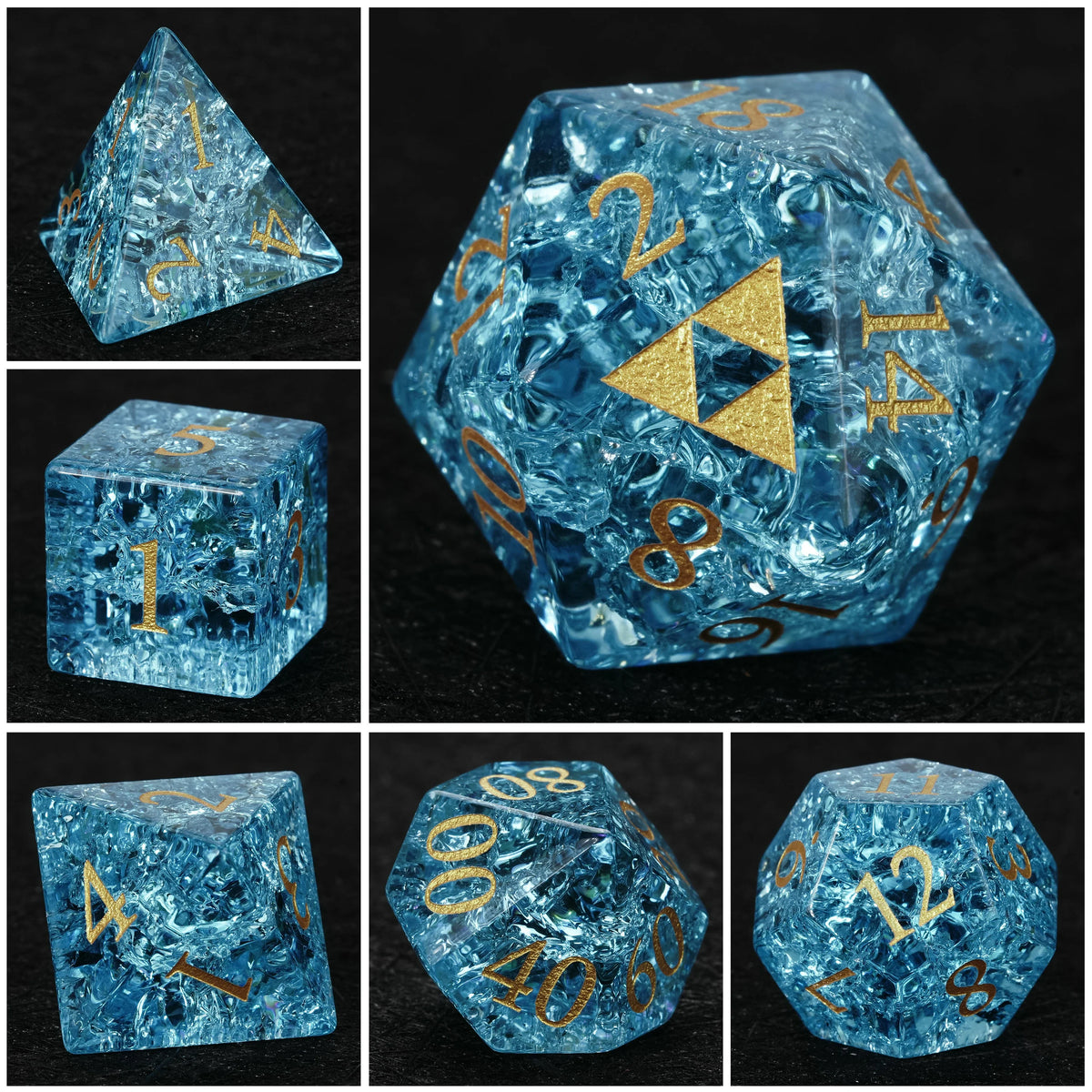Crackle Effect Glass RPG Dice Set