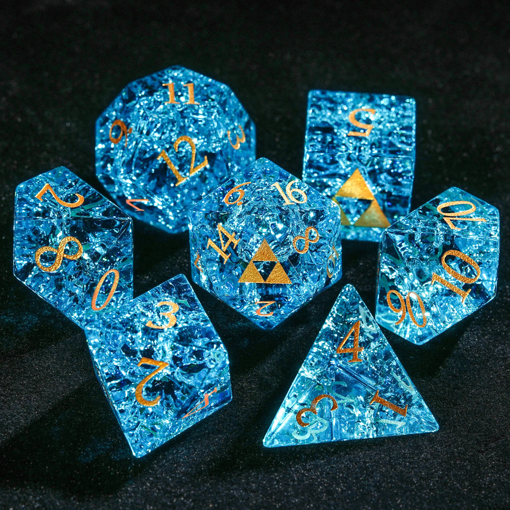 Crackle Effect Glass RPG Dice Set – alternate product view