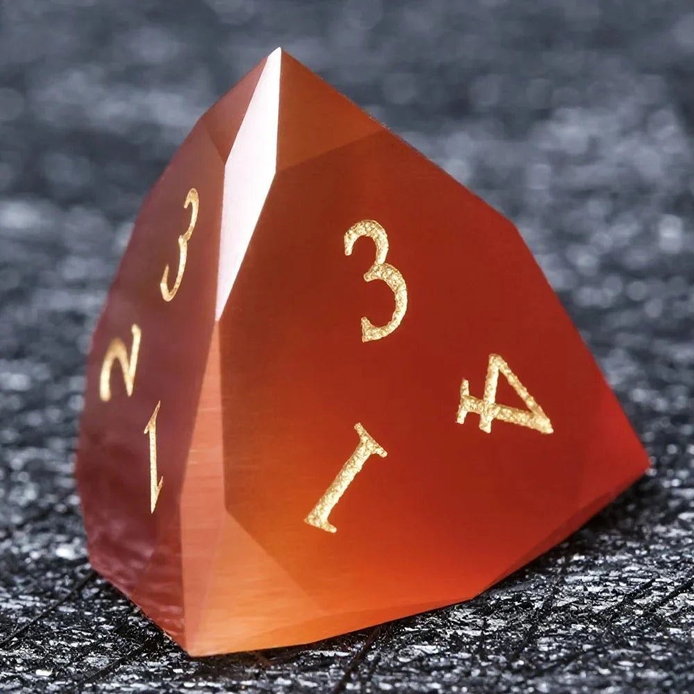 Crimson Gem Gemstone DND Dice Set – DND Dice - Crimson Glass Gem Polyhedron RPG Dice Set