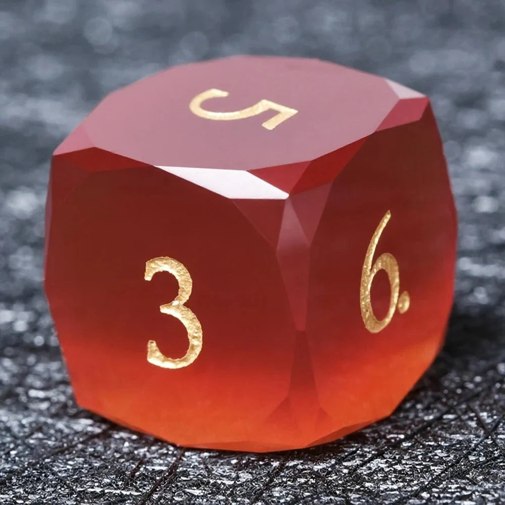 Crimson Gem Gemstone DND Dice Set – DND Dice - Crimson Glass Gem Polyhedron RPG Dice Set