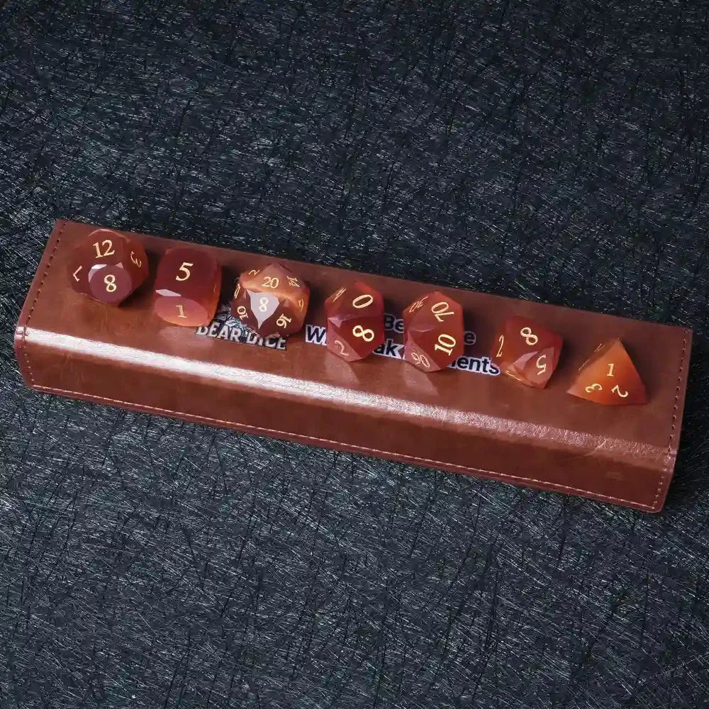 Crimson Gem Gemstone DND Dice Set – DND Dice - Crimson Glass Gem Polyhedron RPG Dice Set