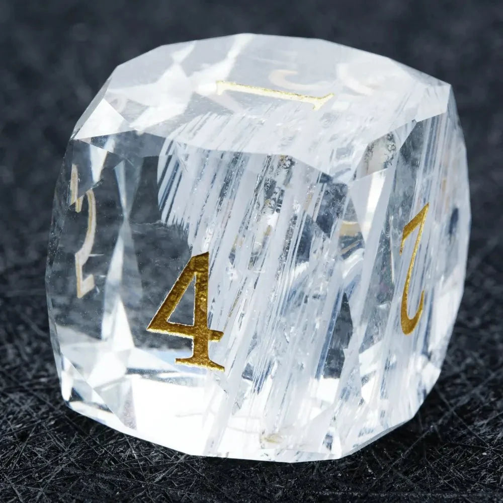 Crystal Clear Gemstone DND Dice Set – DND Dice - Diamond Cut Crystal Clear Glass Gemstone Dice Set