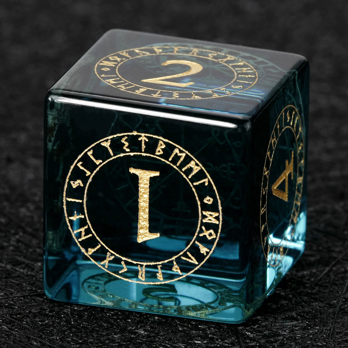 Crystal Runes Glass DND Dice Set – alternate product view