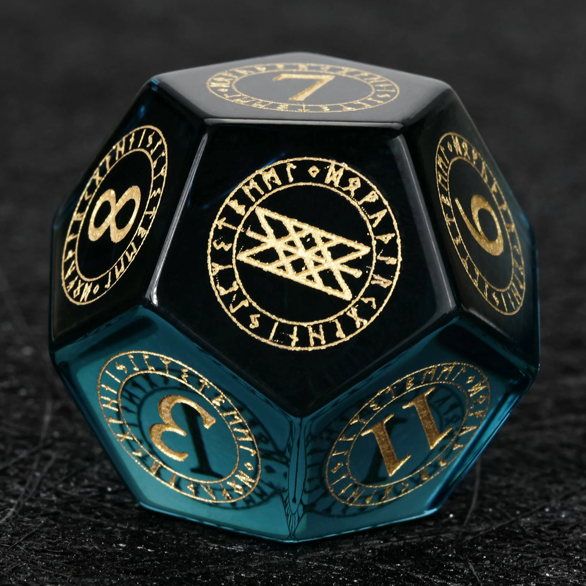 Crystal Runes Glass DND Dice Set – alternate product view