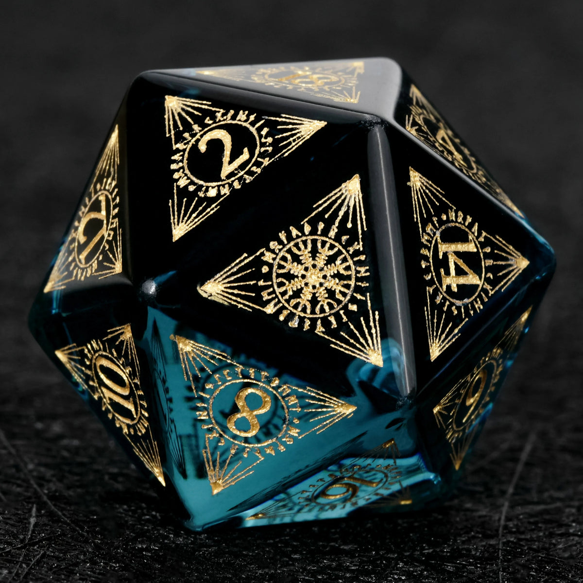 Crystal Runes Glass DND Dice Set – alternate product view