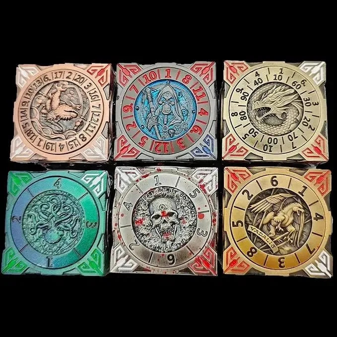 Cube Six Metal Spinner Dice Set – Cool Table Game Dice Spinner: 7 - in - 1 Metal Solid Cube Six - Sided Circular