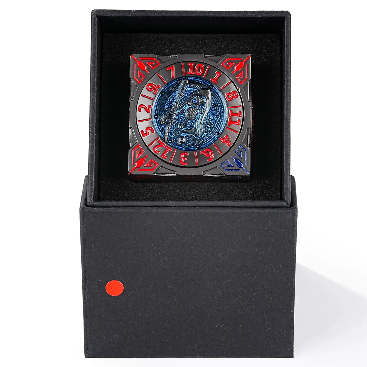 Cube Six Metal Spinner Dice Set – Cool Tabletop Gaming Spinner Die: Black Nickel & Red Solid Metal DND 6-Sided Spinner