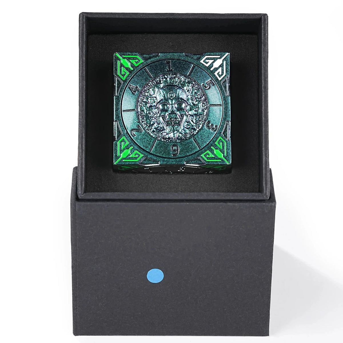 Cube Six Metal Spinner Dice Set – Cool Tabletop Gaming Spinner Die: Purple-Green 7-in-1 Solid Metal DND Six-Sided