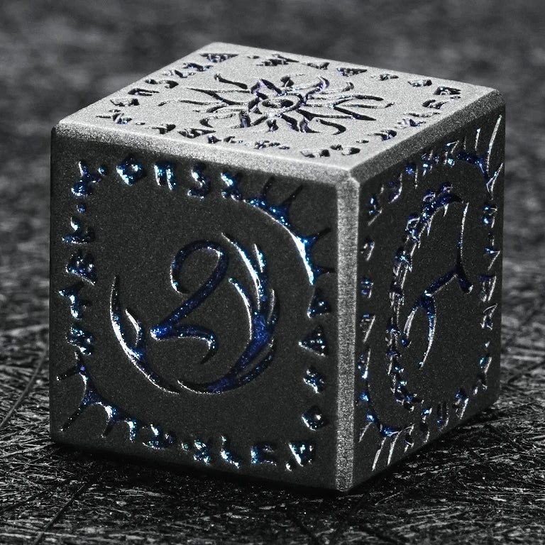 Metal D6 Dice Set – Custom metal D6 dice, with personalized patterns, logos, text, etc.