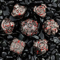 Cyberpunk Metal DND Dice Set – Gear Blood – Cyberpunk Style - Bloodstain Gear Solid Metal DND Dice Set