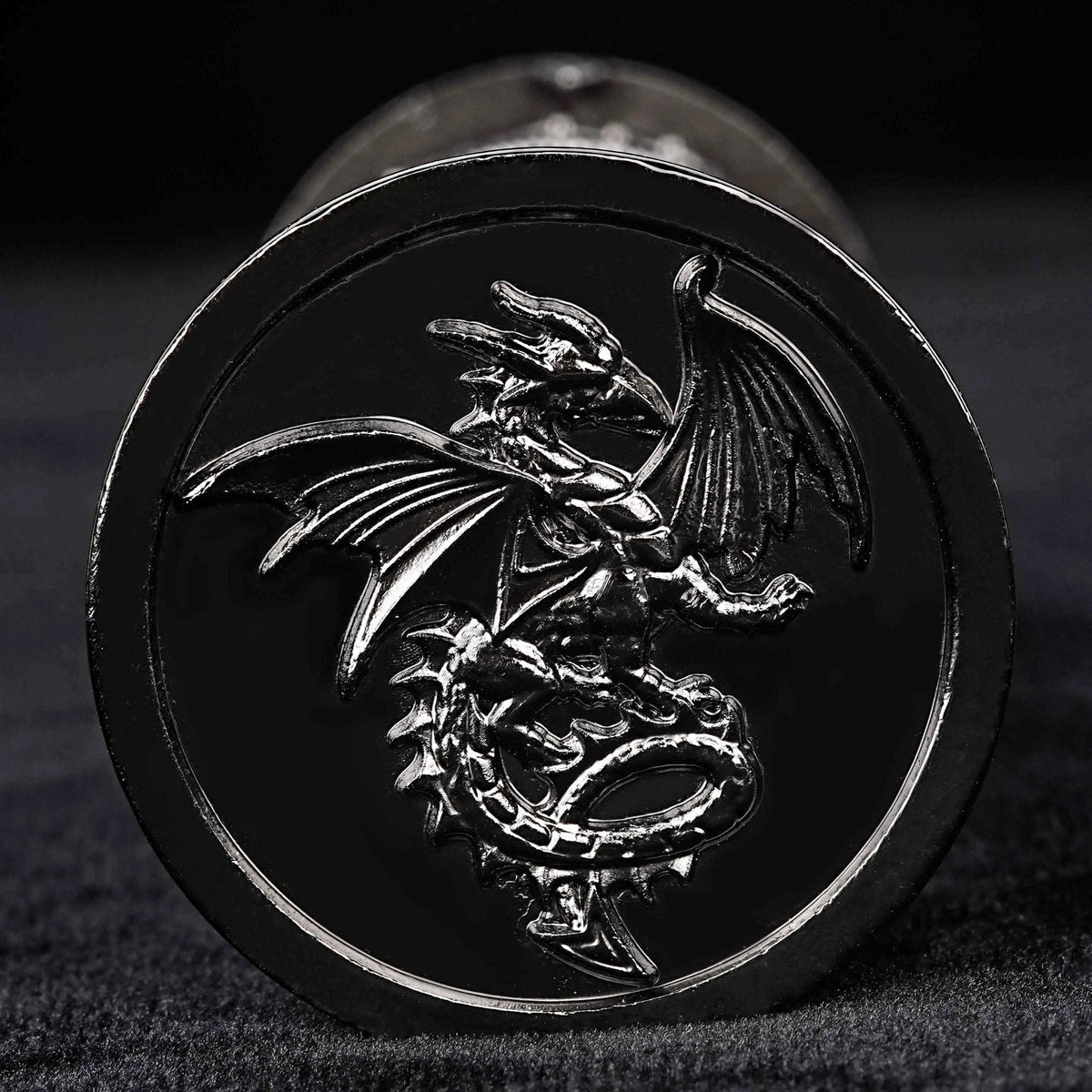 Cylindrical Mysterious Dice Tower – Metal – Red Numbers Design – Unique dice tower spinner: black cylinder multi