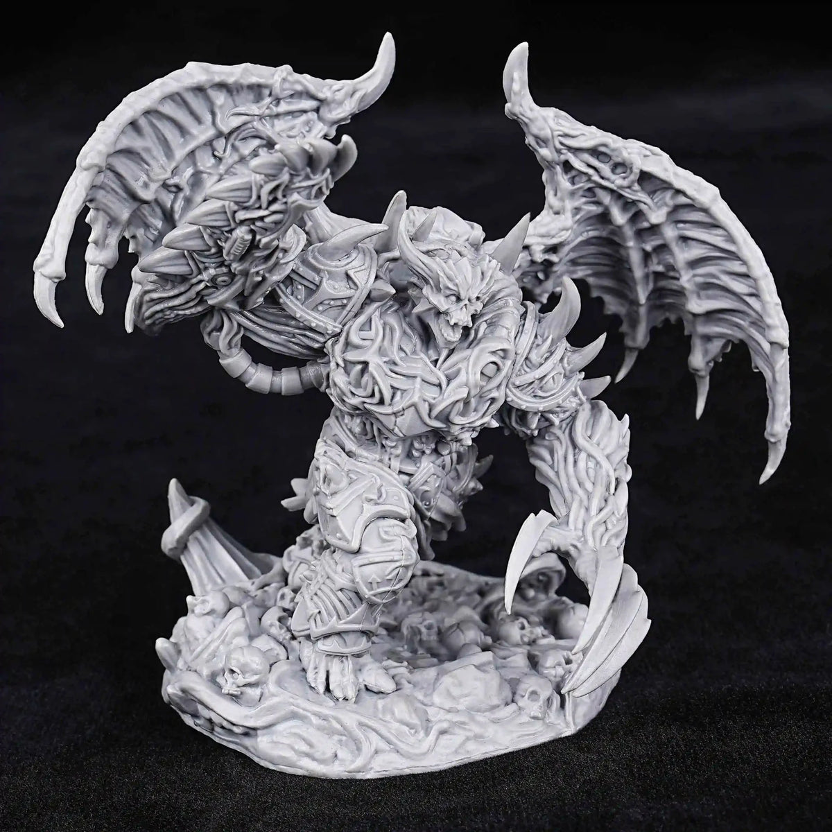 Demon RPG Miniature – 3D-Printed Tabletop Model – DND Winged Demon 3D Printed Role Playing Micro Model