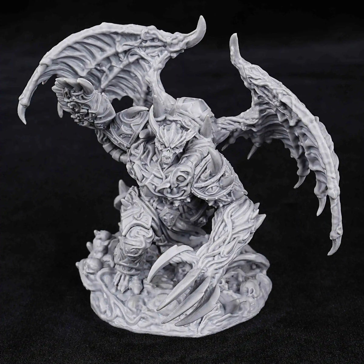 Demon RPG Miniature – 3D-Printed Tabletop Model – DND Winged Demon 3D Printed Role Playing Micro Model