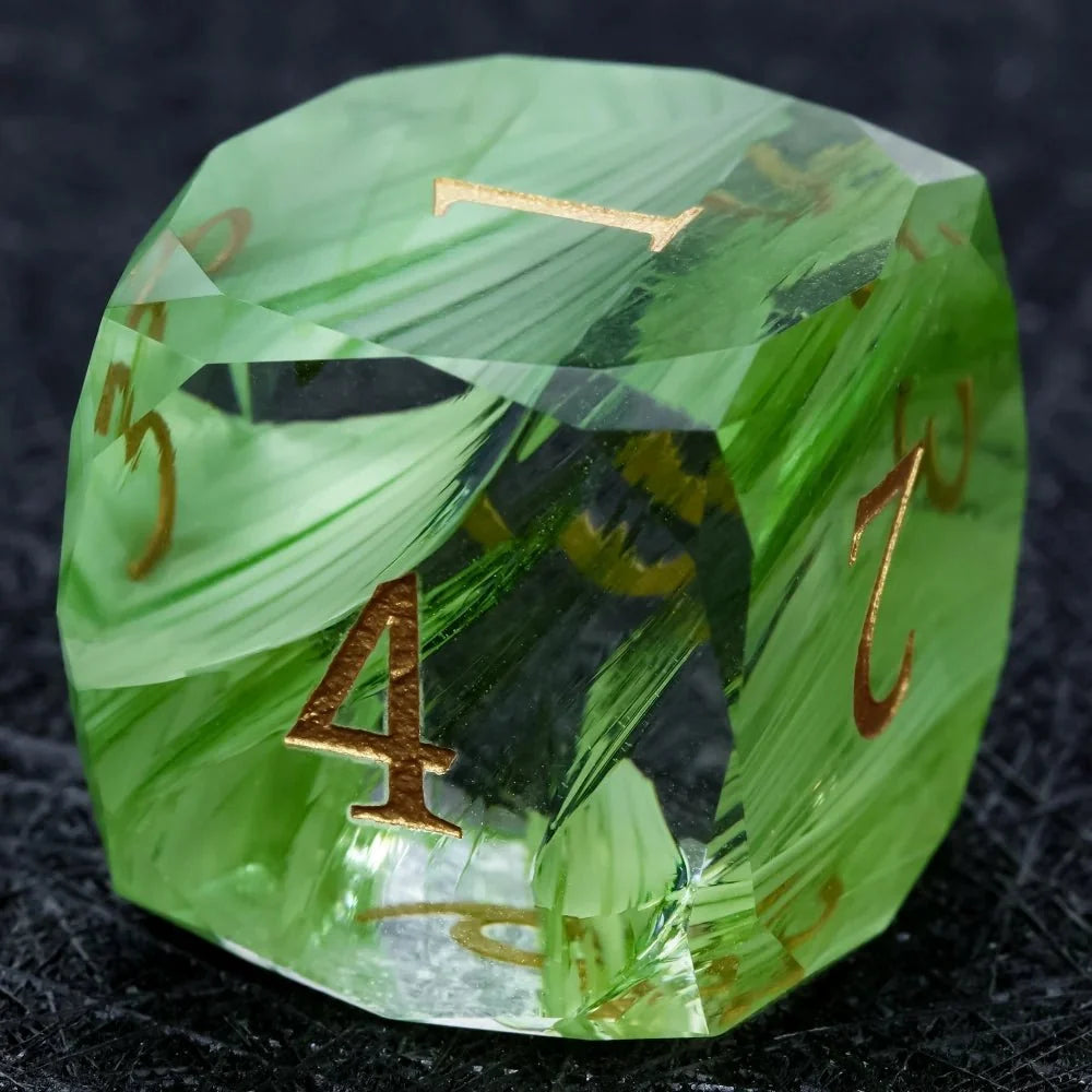 Diamond Cut Gemstone DND Dice Set – DND Dice | Diamond - Cut Green Glass Gemstone Dice Set