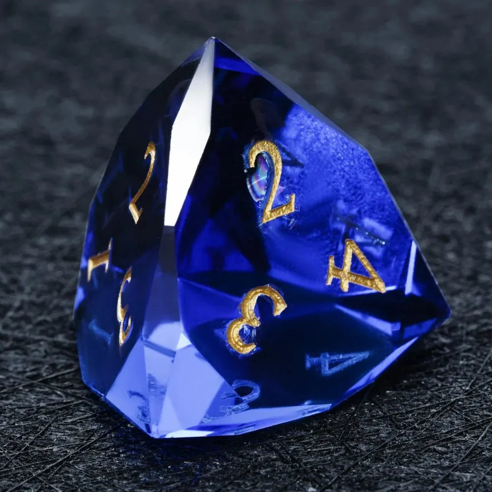 Diamond Cut Gemstone DND Dice Set – Multi Sided – DND Dice - Diamond Cut Sapphire Multi - Sided Dice Set