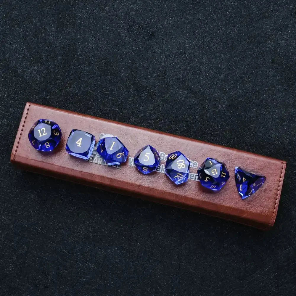 Diamond Cut Gemstone DND Dice Set – Multi Sided – DND Dice - Diamond Cut Sapphire Multi - Sided Dice Set