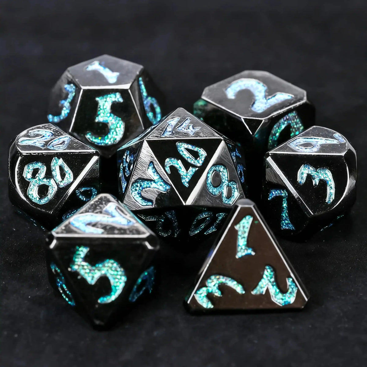 Iron Sentinel Metal DND Dice Set – DND Dice – Iron Sentinel Series Metal Dice Set