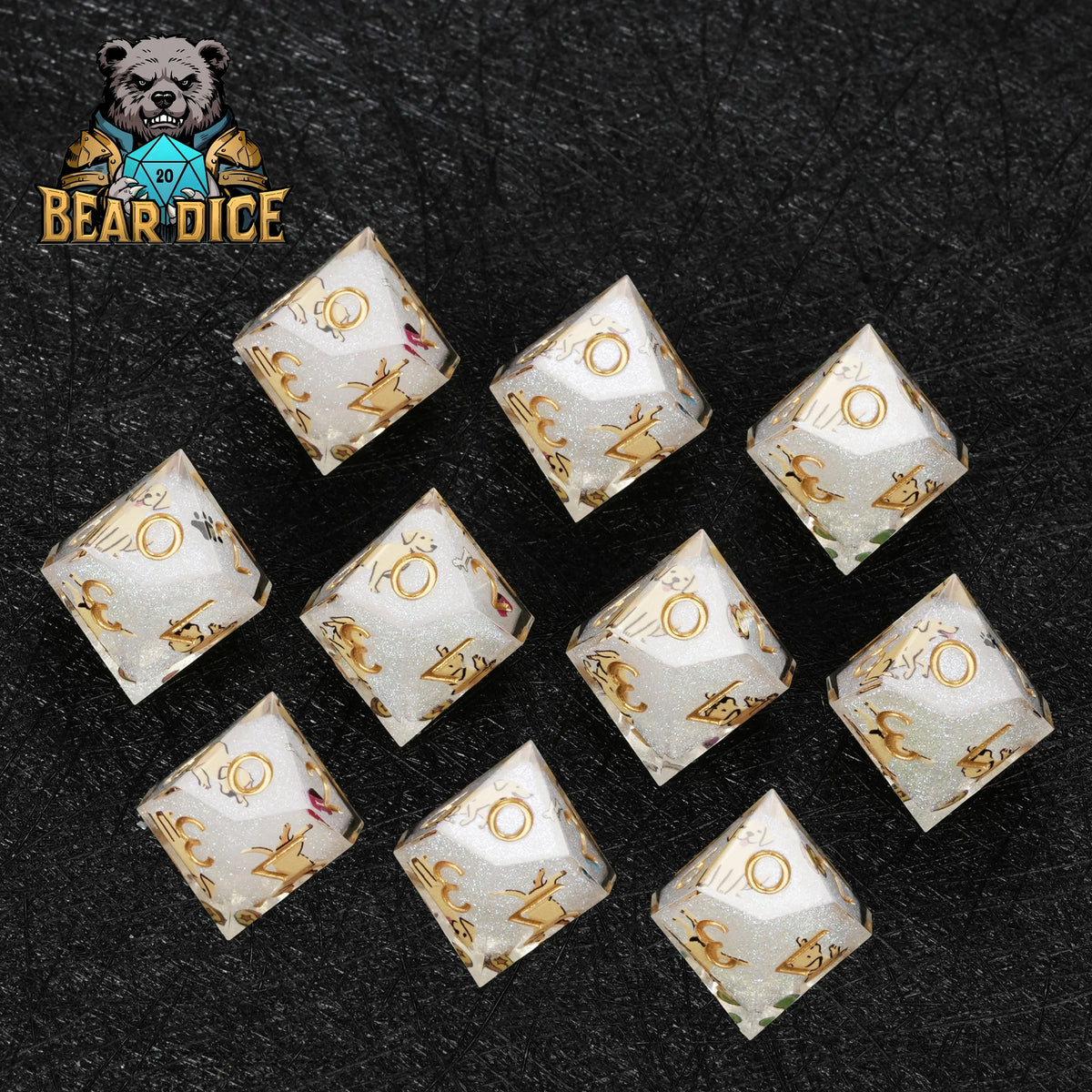Dog Resin D10 Dice – Glitter – Labrador