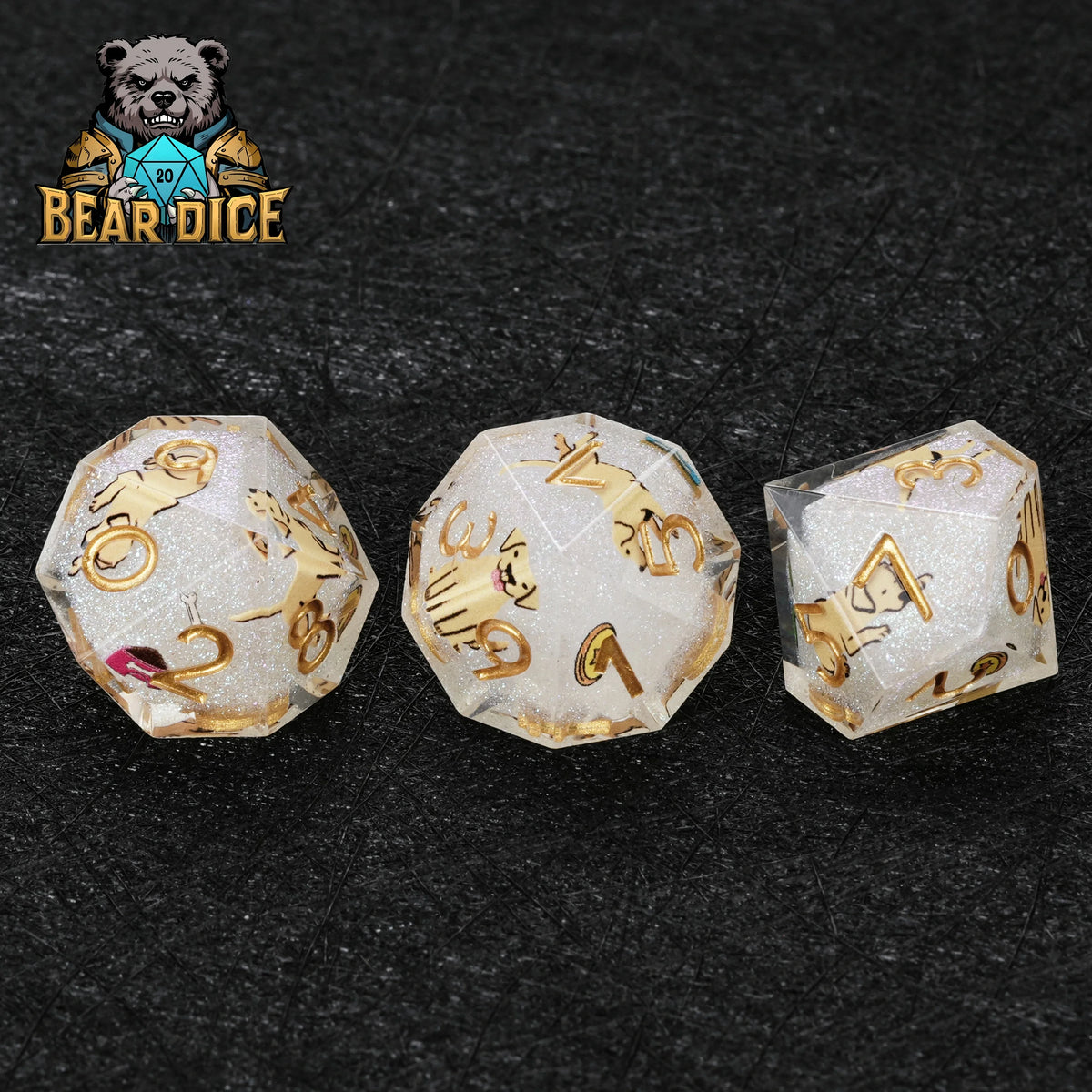Dog Resin D10 Dice – Glitter – Labrador – alternate product view