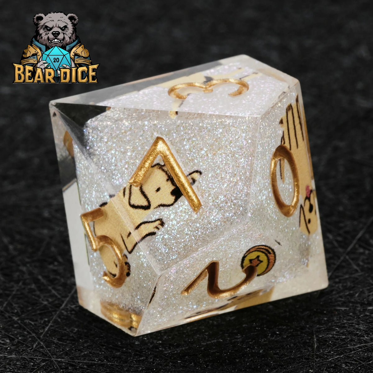 Dog Resin D10 Dice – Glitter – Labrador – alternate product view
