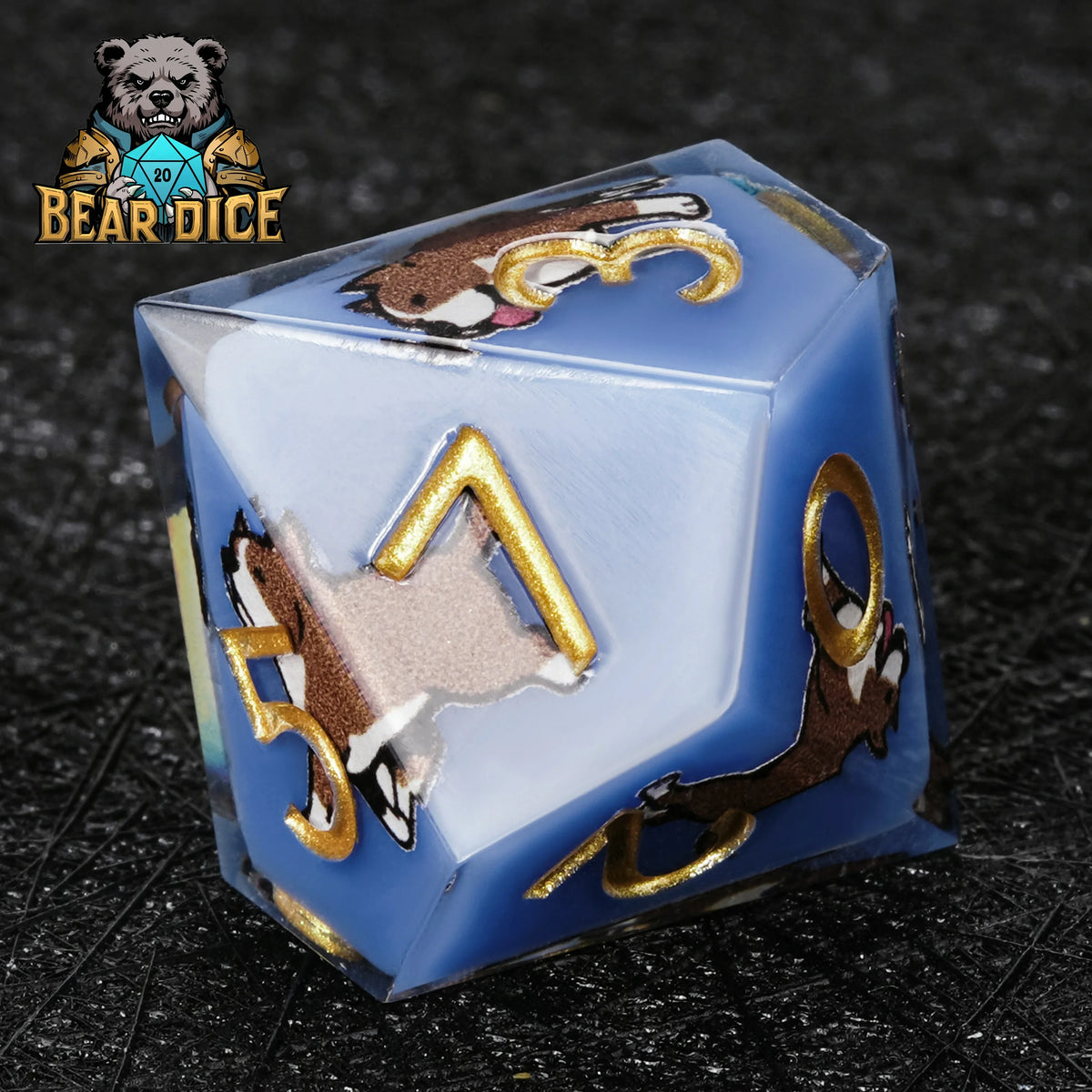 Dog Resin D10 Dice – Pit Bull – alternate product view