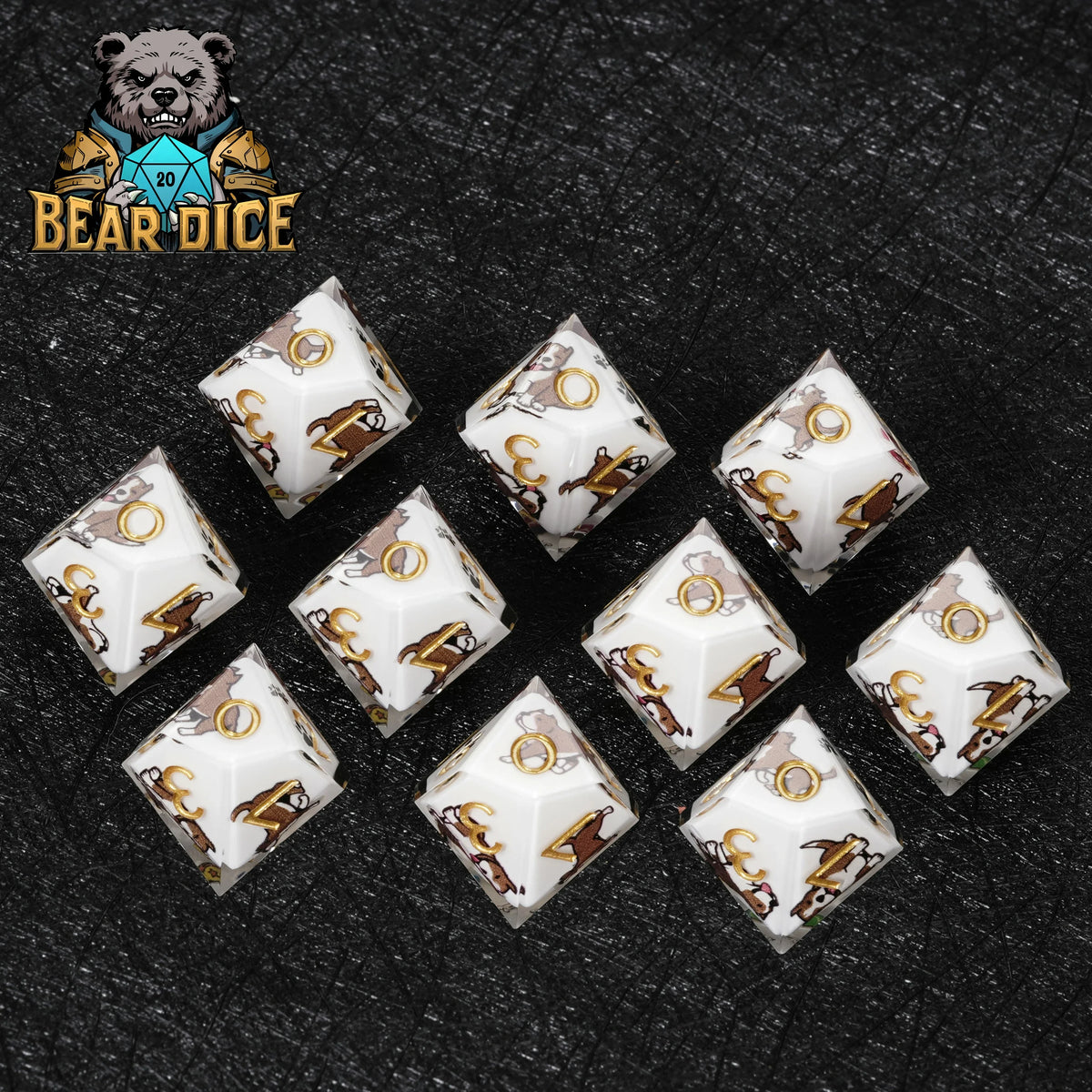 Dog Resin D10 Dice – Pit Bull – American 1