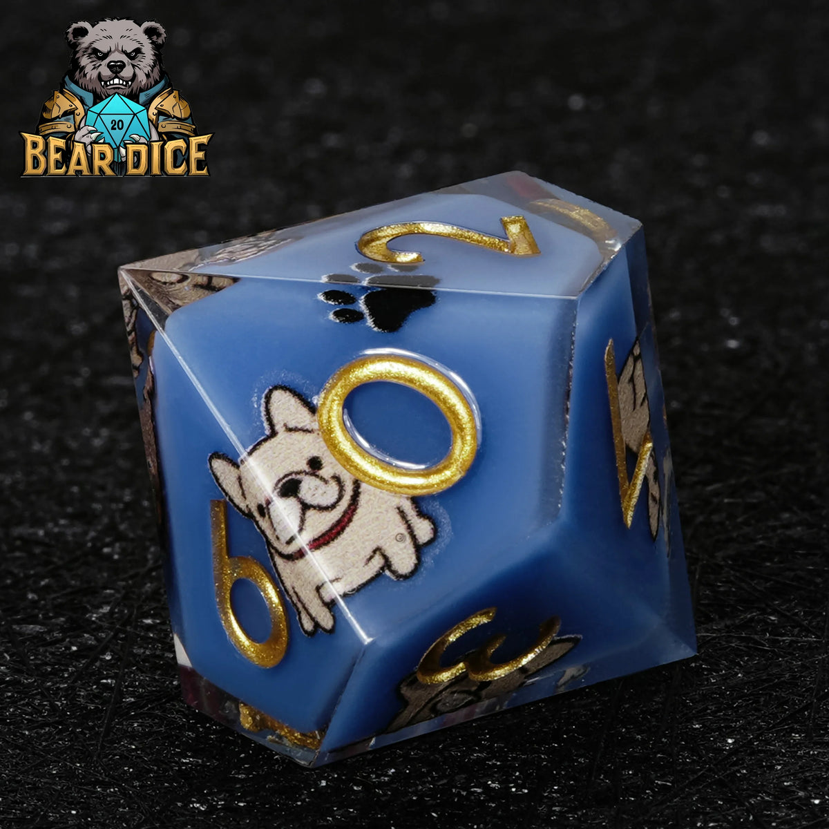 Dog Resin D10 Dice Set – Bulldog – alternate product view