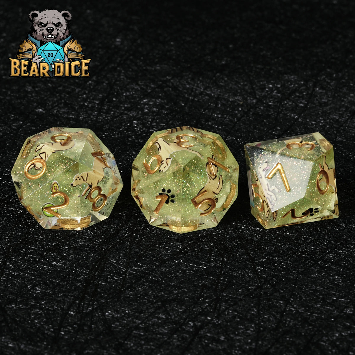 Dog Resin D10 Dice Set – Glitter – Labrador – alternate product view