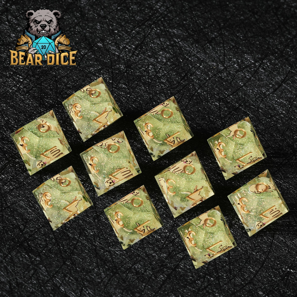 Dog Resin D10 Dice Set – Glitter – Labrador – alternate product view