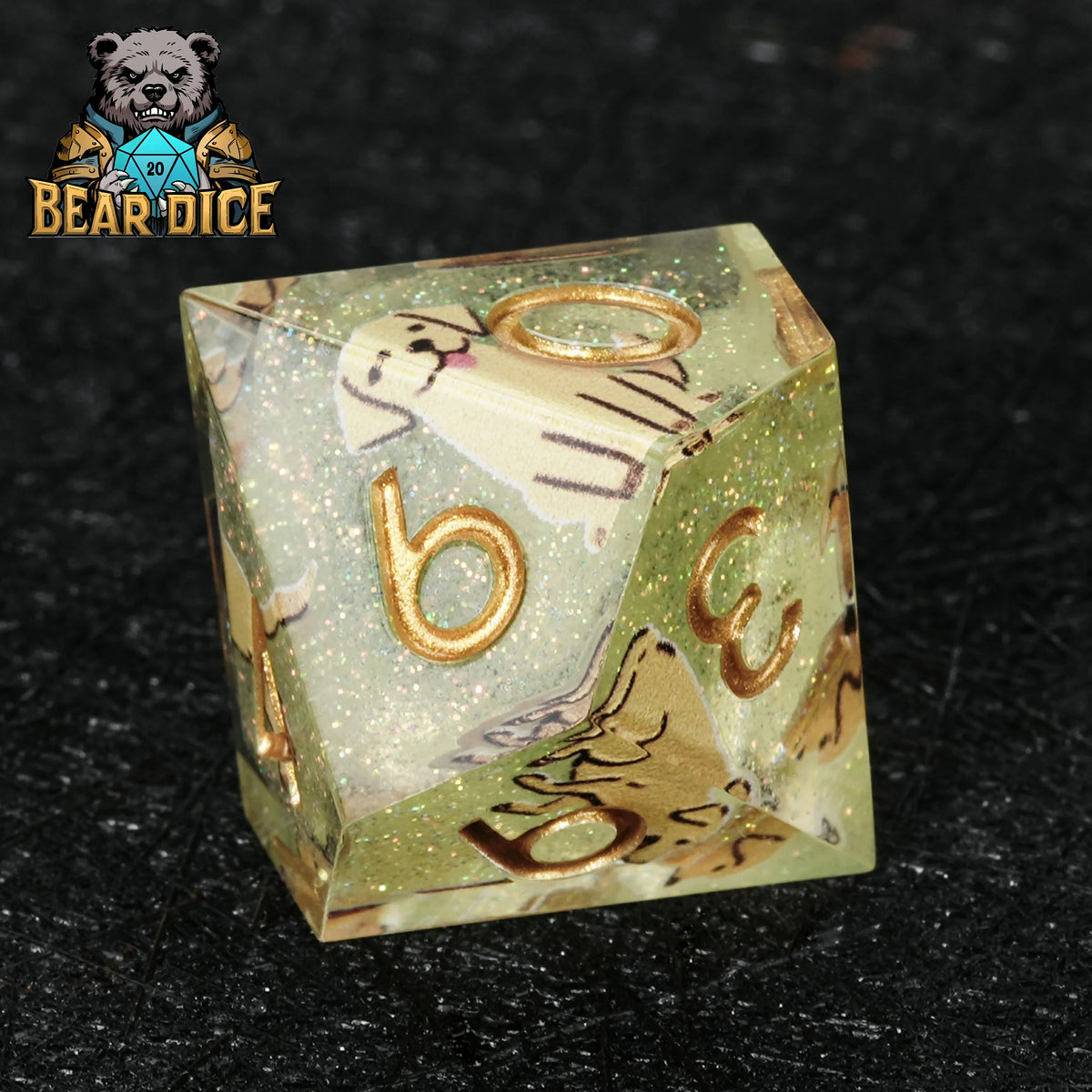 Dog Resin D10 Dice Set – Glitter – Labrador – alternate product view