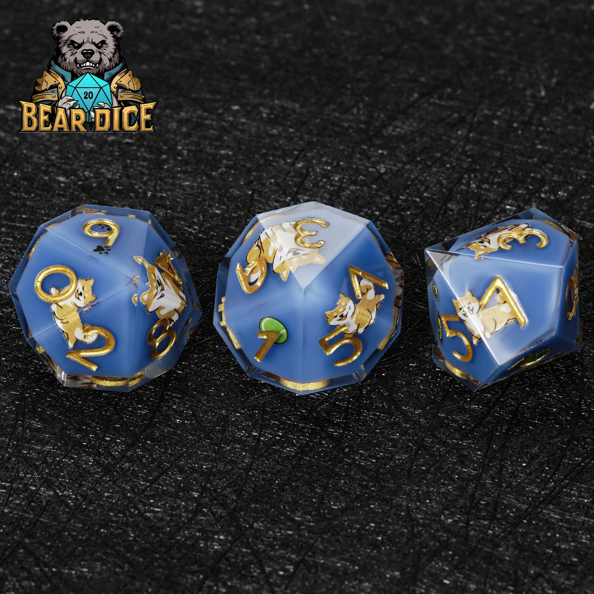 Dog Resin D10 Dice Set – Shiba Inu – alternate product view