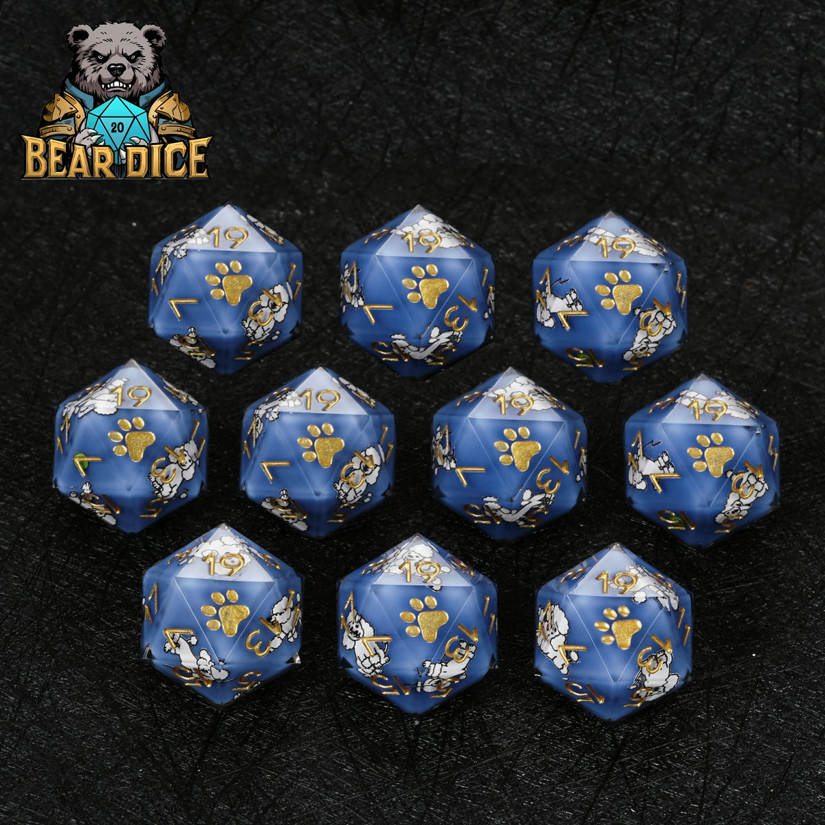 Dog Resin D20 Dice – Poodle
