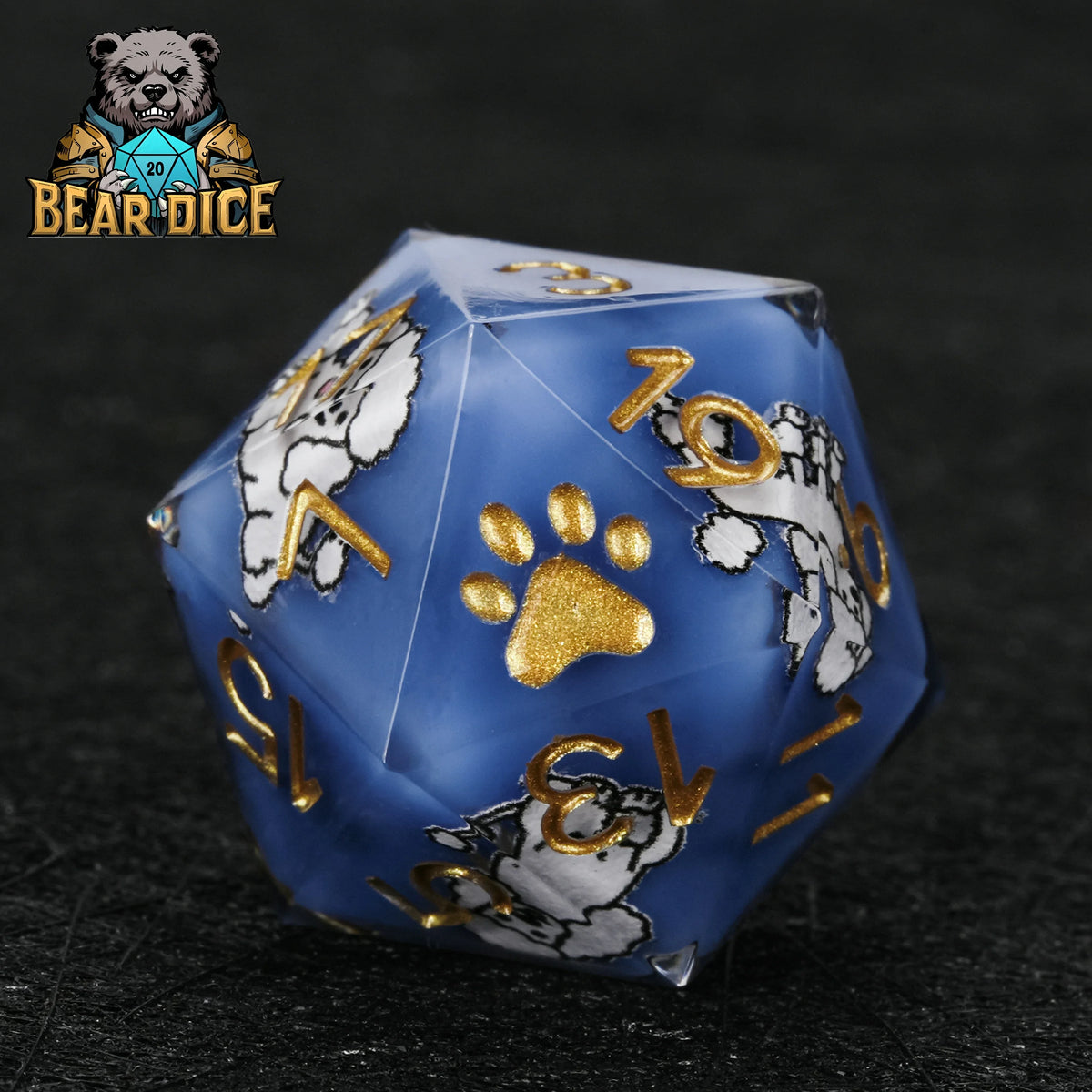 Dog Resin D20 Dice – Poodle – alternate product view