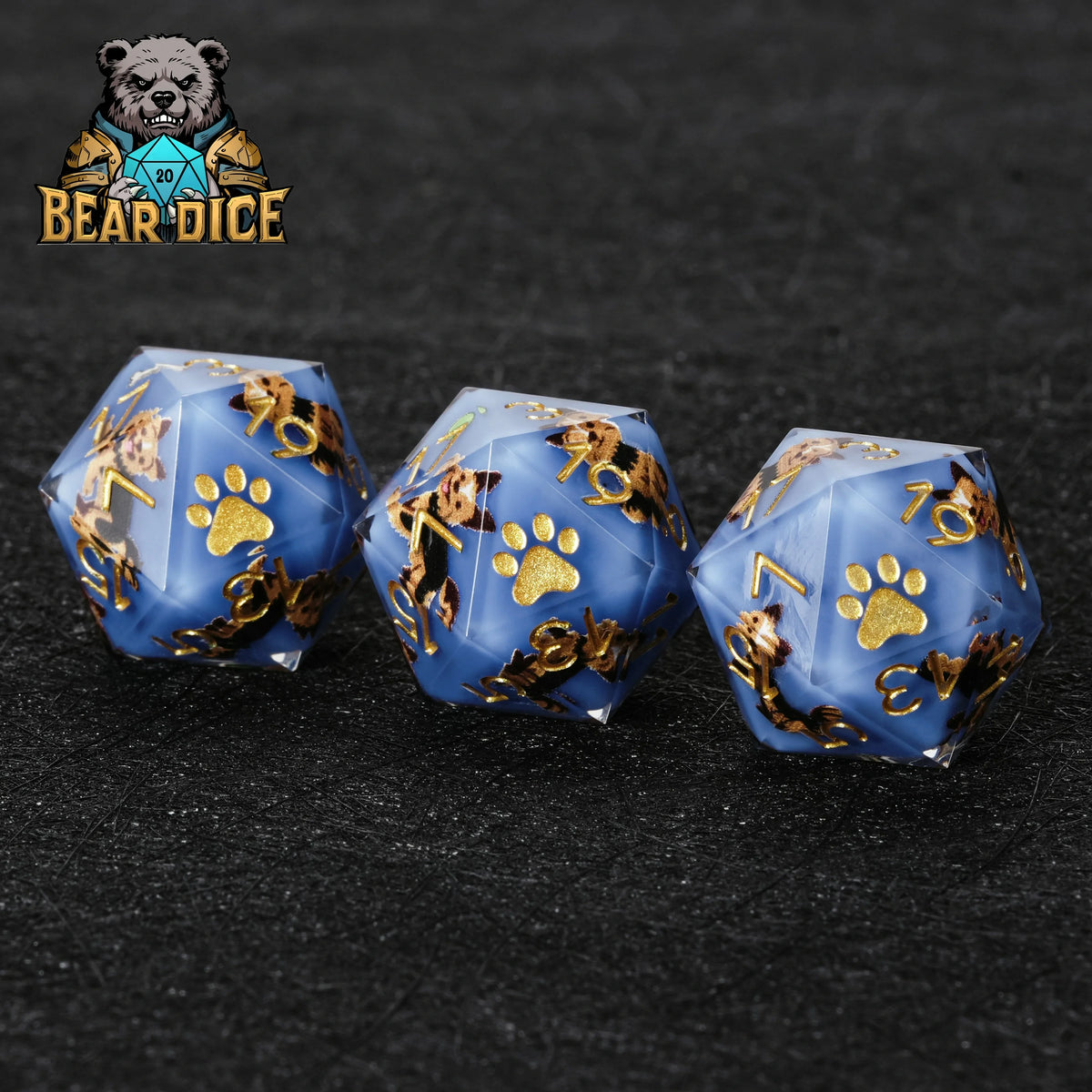 Dog Resin D20 Dice Set – Yorkshire Terrier